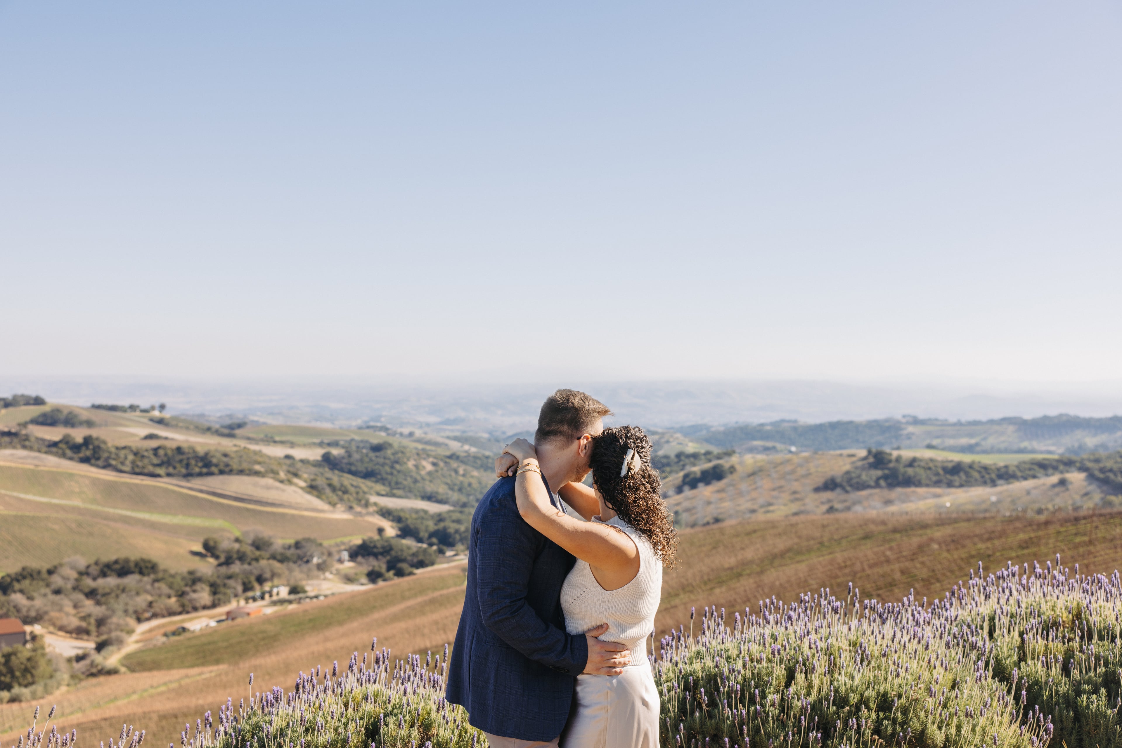 Scenic winery view with vineyards and mountains in the background